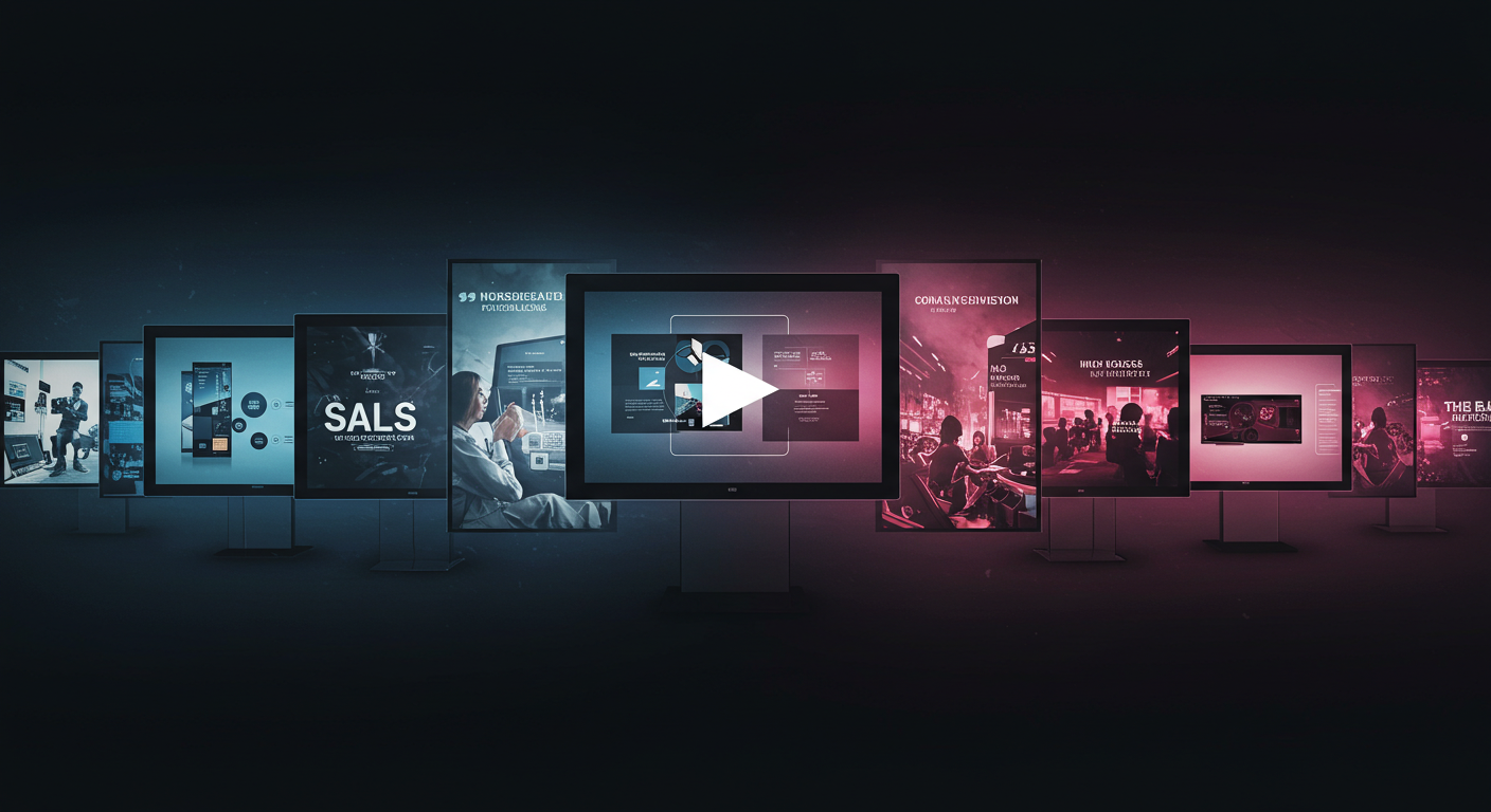 デジタルサイネージやプロモーション動画の制作事例 (推奨サイズ: 幅800px以上, アスペクト比4:3)